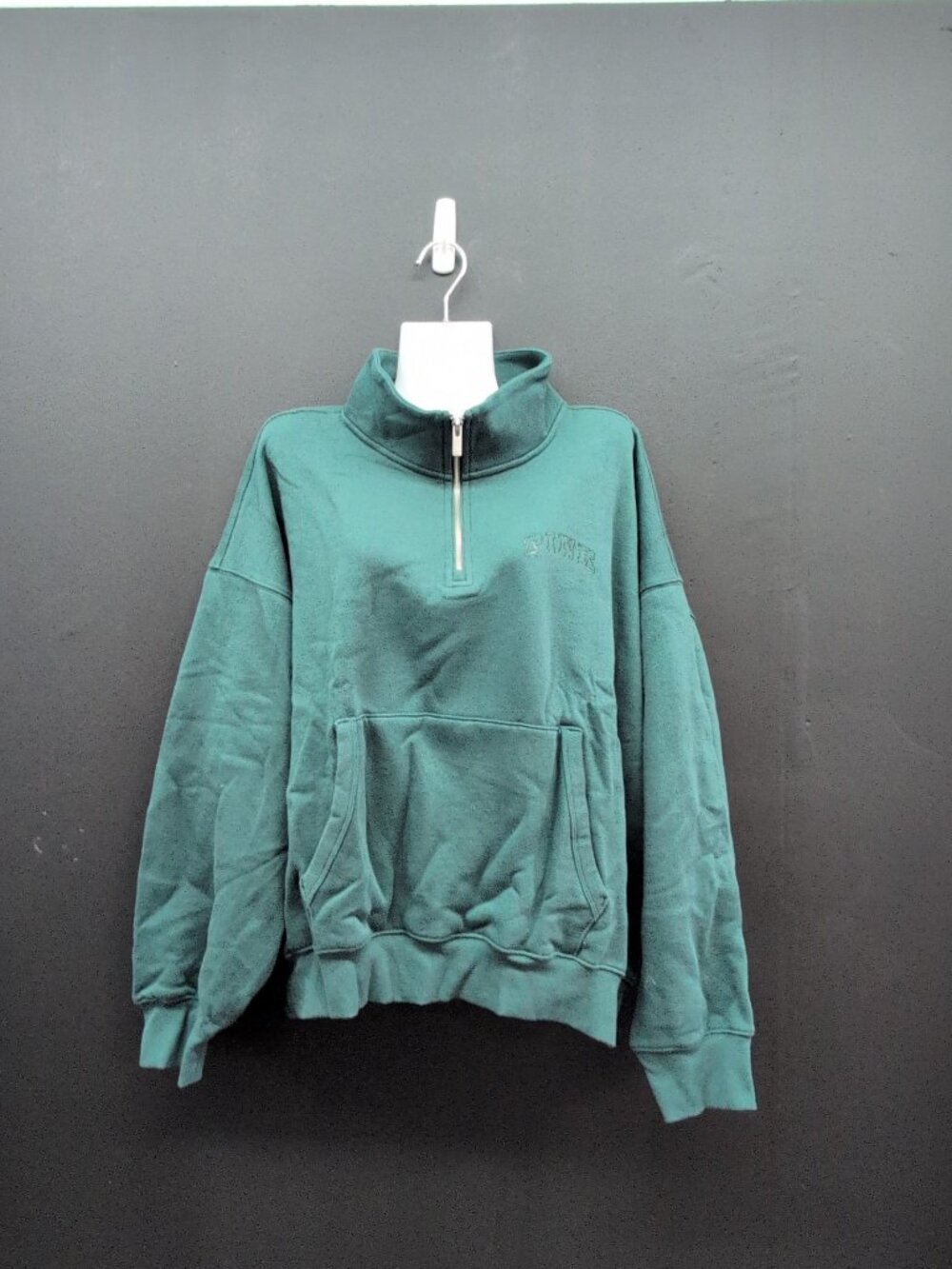 Victoria Secret PINK  Secret Ivy Fleece Quarter Zip Sweatshirt XL Green